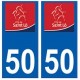 50 Saint-Lô logo autocollant plaque stickers ville