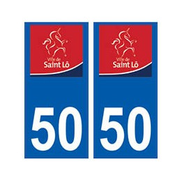 50 Saint-Lô logo autocollant plaque stickers ville