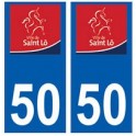 50 Saint-Lô logo autocollant plaque stickers ville