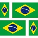 4 x Autocollant sticker voiture moto valise pc portable drapeau bresil bresilien