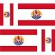 4 x Autocollant sticker voiture moto valise pc portable drapeau polynesie polyne