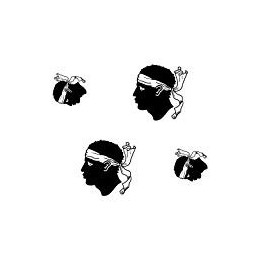 4 x Autocollant sticker voiture moto valise pc portable drapeau corse corsica