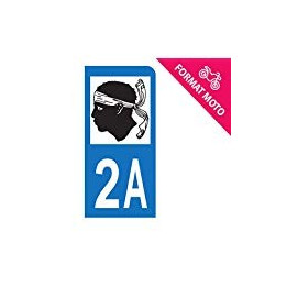 Autocollant Moto immatriculation 2A - Corse du Sud