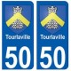 50 Tourlaville blason autocollant plaque stickers ville