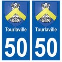 50 Tourlaville blason autocollant plaque stickers ville