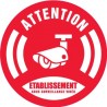 attention établissement sous surveillance vidéo logo 764 autocollant adhésif sticker