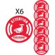 x6 attention établissement sous surveillance vidéo logo 765 autocollant adhésif sticker