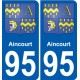 95 Aincourt stemma adesivo piastra adesivi città