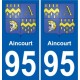 95 Viarmes blason autocollant plaque stickers ville