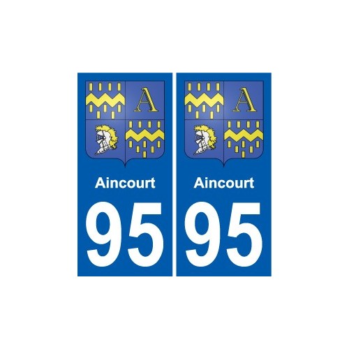 95 Aincourt  blason autocollant plaque immatriculation stickers ville