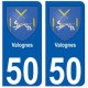 50 Valognes blason autocollant plaque stickers ville