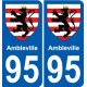 95 Ambleville blason autocollant plaque stickers ville