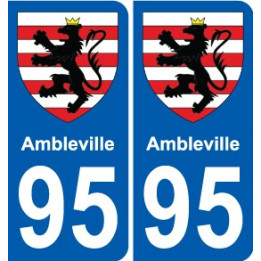 95 Ambleville escudo de armas de la etiqueta engomada de la placa de pegatinas de la ciudad