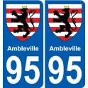 95 Ambleville coat of arms sticker plate stickers city