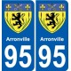 95 Aincourt blason autocollant plaque stickers ville