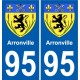 95 Aincourt blason autocollant plaque stickers ville