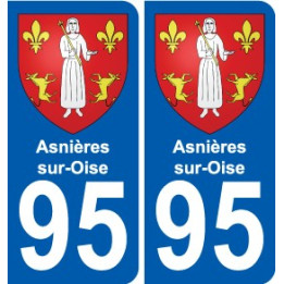 95 Asnières-sur-Oise wappen aufkleber typenschild aufkleber stadt