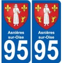 95 Asnières-sur-Oise blason autocollant plaque stickers ville