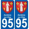 95 Asnières-sur-Oise stemma adesivo piastra adesivi città