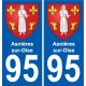95 Asnières-sur-Oise blason autocollant plaque stickers ville