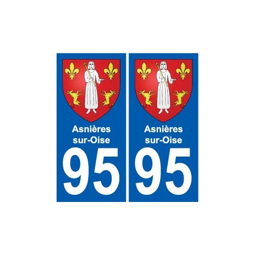 95 Asnières-sur-Oise blason autocollant plaque stickers ville