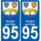 95 Auvers-sur-Oise escudo de armas de la etiqueta engomada de la placa de pegatinas de la ciudad