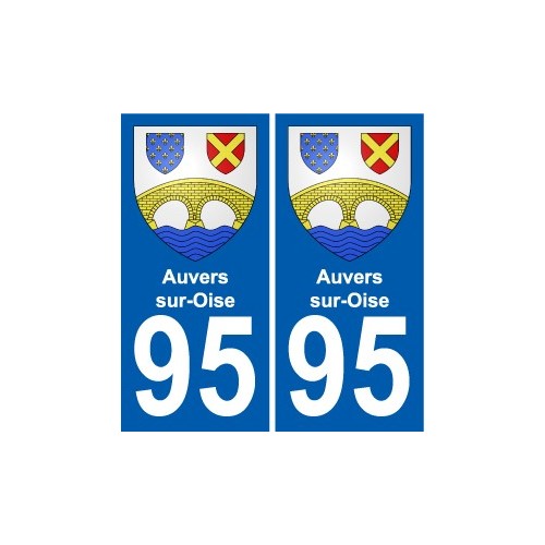 95 Auvers-sur-Oise wappen aufkleber typenschild aufkleber stadt