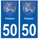 50 Valognes blason autocollant plaque stickers ville
