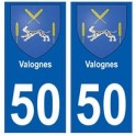 50 Valognes blason autocollant plaque stickers ville