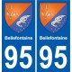 95 Bellefontaine blason autocollant plaque stickers ville