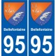 95 Bellefontaine wappen aufkleber typenschild aufkleber stadt