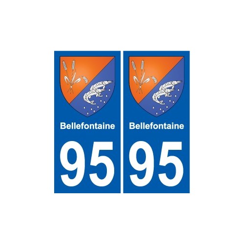 95 Bellefontaine coat of arms sticker plate stickers city