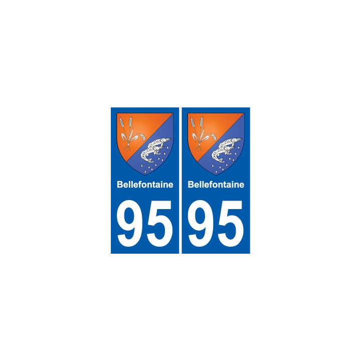 95 Bellefontaine escudo de armas de la etiqueta engomada de la placa de pegatinas de la ciudad