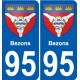 95 Bezons blason autocollant plaque stickers ville