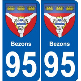 95 Bezons blason autocollant plaque stickers ville