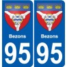 95 Bezons wappen aufkleber typenschild aufkleber stadt