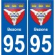 95 Bezons wappen aufkleber typenschild aufkleber stadt