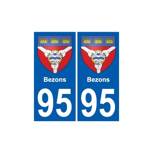 95 Bezons coat of arms sticker plate stickers city