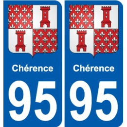 95 Chérence wappen aufkleber typenschild aufkleber stadt