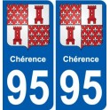 95 Chérence blason autocollant plaque stickers ville