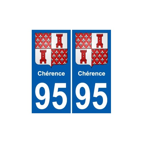 95 Chérence stemma adesivo piastra adesivi città
