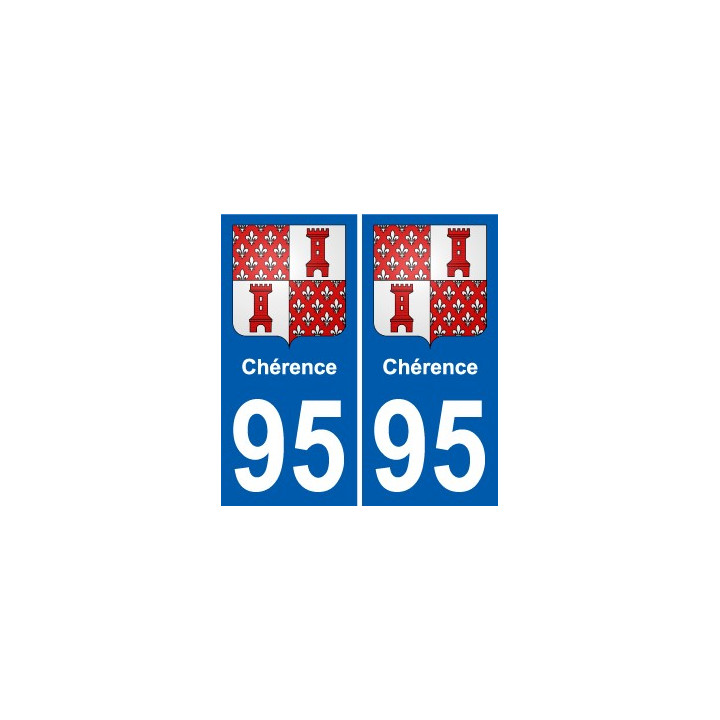 95 Chérence wappen aufkleber typenschild aufkleber stadt