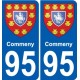 95 Commeny coat of arms sticker plate stickers city