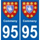 95 Commeny coat of arms sticker plate stickers city