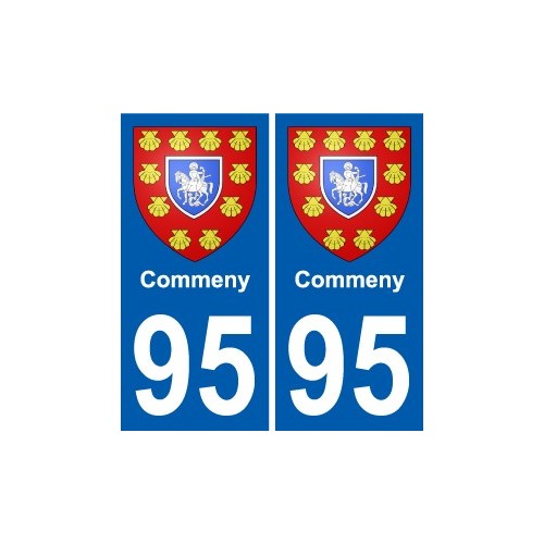 95 Commeny coat of arms sticker plate stickers city