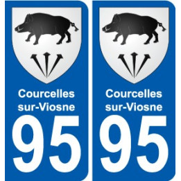95 Courcelles-sur-Viosne coat of arms sticker plate stickers city