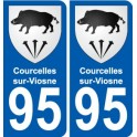 95 Courcelles-sur-Viosne blason autocollant plaque stickers ville