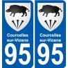 95 Courcelles-sur-Viosne wappen aufkleber typenschild aufkleber stadt