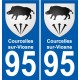 95 Courcelles-sur-Viosne blason autocollant plaque stickers ville