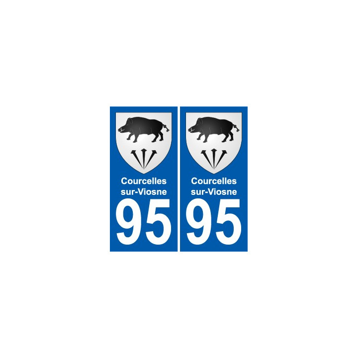 95 Courcelles-sur-Viosne blason autocollant plaque stickers ville